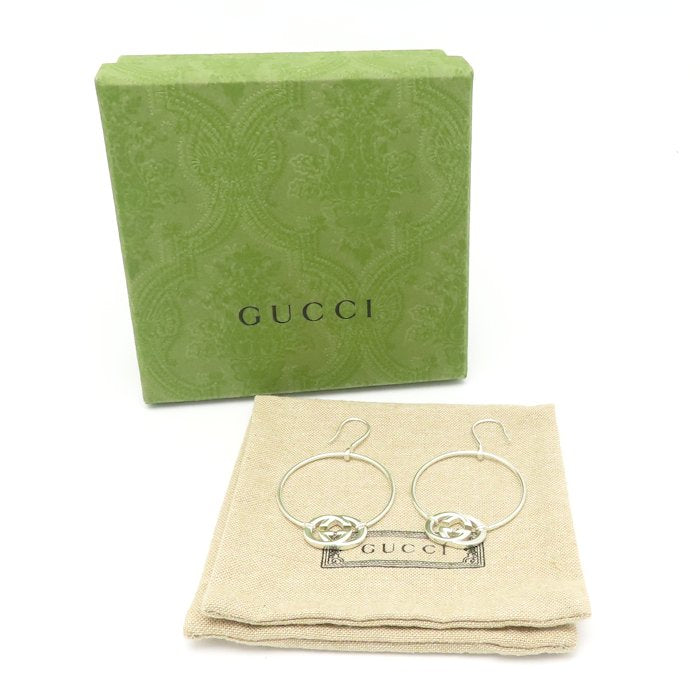 GUCCI グッチ インターロッキングＧ ピアス サークルモチーフ シルバー925 レディース/295623【中古】【BJ】