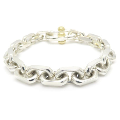 TIFFANY&Co. ティファニー 1837 メイカーズ ワイド チェーン ブレスレット シルバー925xK18YG イエローゴールド メンズ/295627【中古】【BJ】