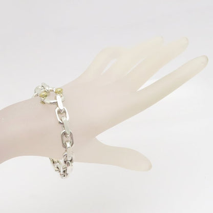 TIFFANY&Co. ティファニー 1837 メイカーズ ワイド チェーン ブレスレット シルバー925xK18YG イエローゴールド メンズ/295627【中古】【BJ】