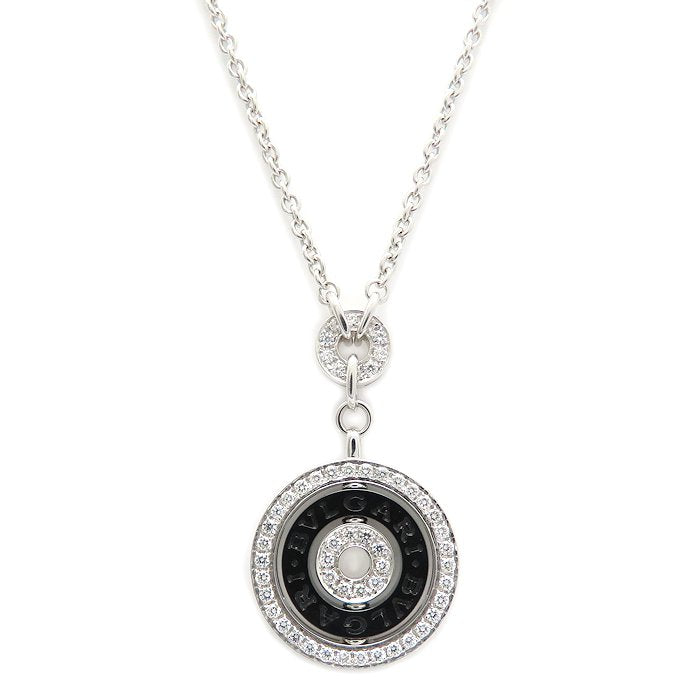 BVLGARI ブルガリ アストラーレチェルキ ネックレス ダイヤモンド K18WG ホワイトゴールドxブラックセラミック レディース/295634【中古】【BJ】