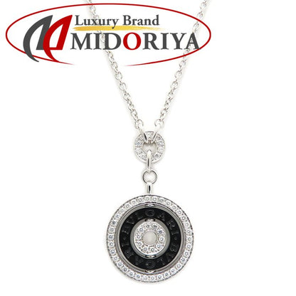 BVLGARI ブルガリ アストラーレチェルキ ネックレス ダイヤモンド K18WG ホワイトゴールドxブラックセラミック レディース/295634【中古】【BJ】
