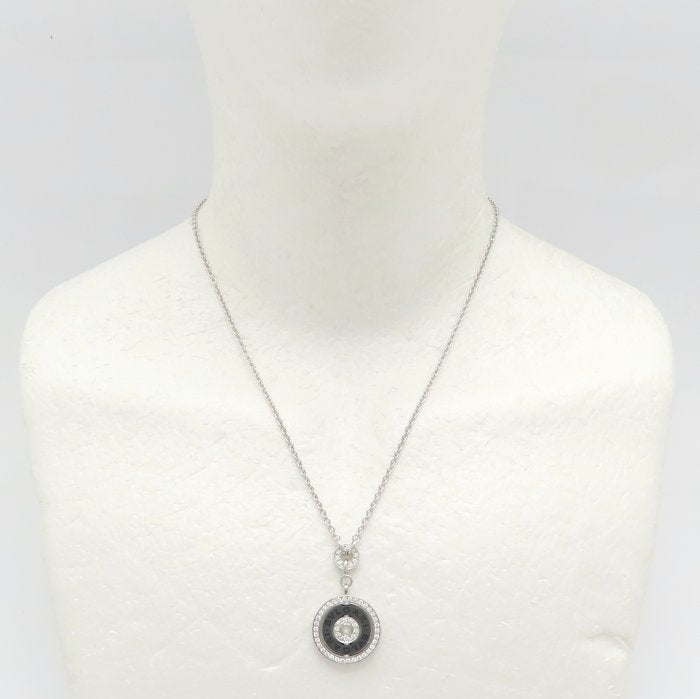 BVLGARI ブルガリ アストラーレチェルキ ネックレス ダイヤモンド K18WG ホワイトゴールドxブラックセラミック レディース/295634【中古】【BJ】