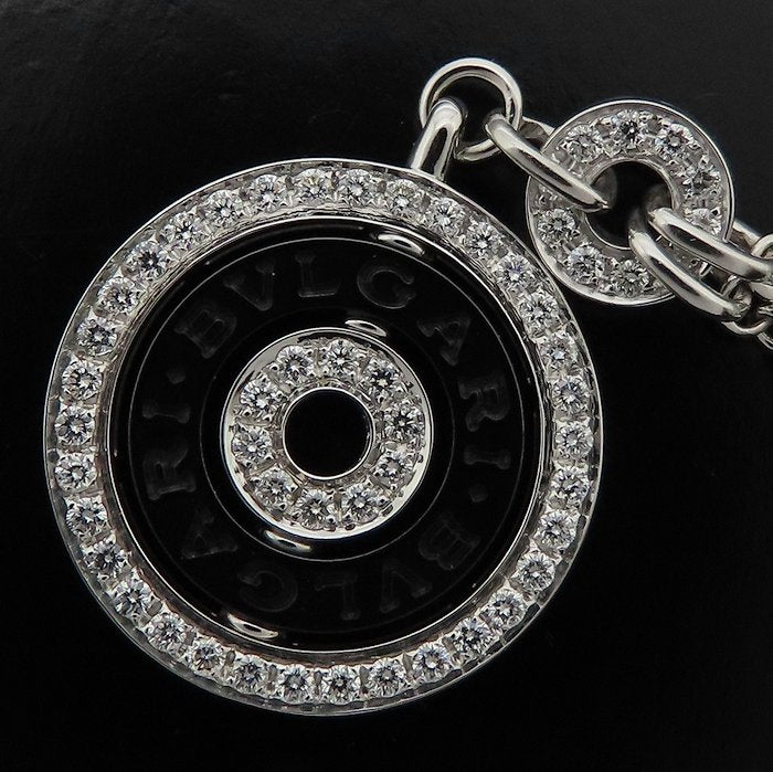 BVLGARI ブルガリ アストラーレチェルキ ネックレス ダイヤモンド K18WG ホワイトゴールドxブラックセラミック レディース/295634【中古】【BJ】