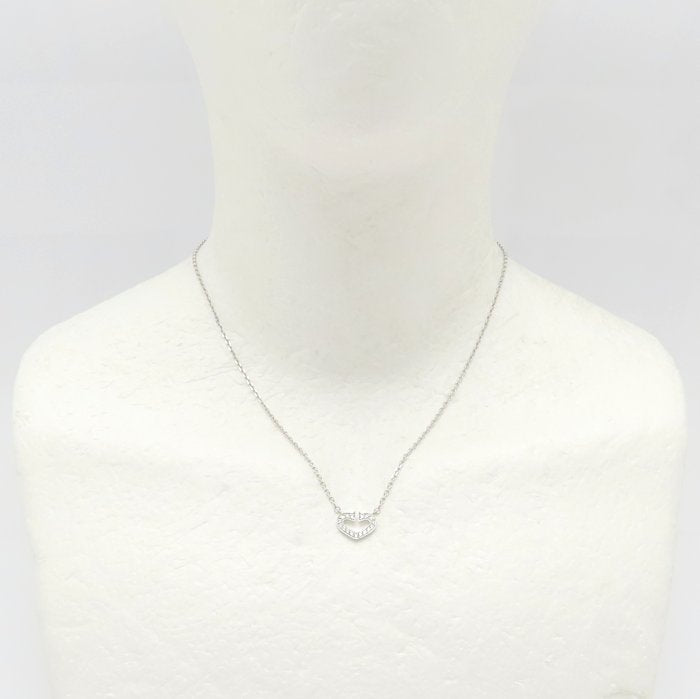 CARTIER カルティエ Cハート ネックレス ダイヤモンド K18WG ホワイトゴールド レディース/295635【中古】【BJ】