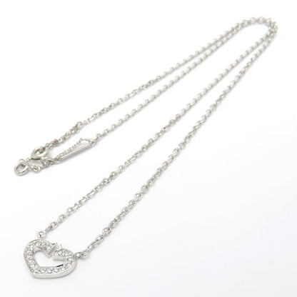 CARTIER カルティエ Cハート ネックレス ダイヤモンド K18WG ホワイトゴールド レディース/295635【中古】【BJ】