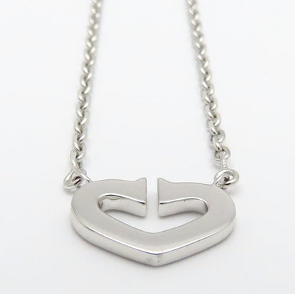 CARTIER カルティエ Cハート ネックレス ダイヤモンド K18WG ホワイトゴールド レディース/295635【中古】【BJ】