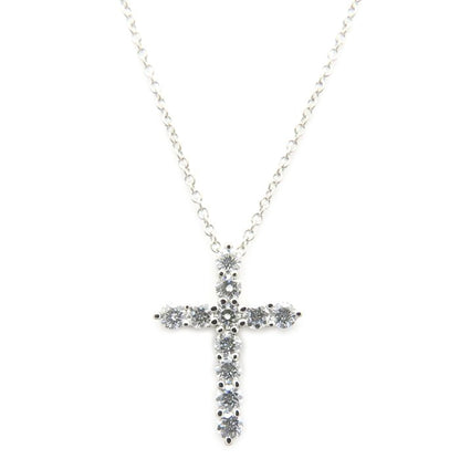 TIFFANY&Co. ティファニー スモールクロス ネックレス ダイヤモンド Pt950プラチナ レディース/295637【中古】【BJ】