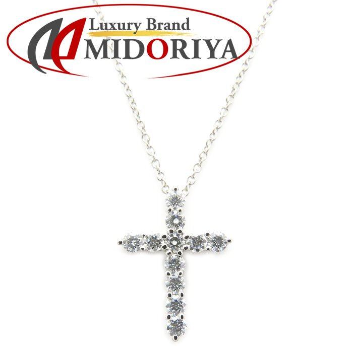 TIFFANY&Co. ティファニー スモールクロス ネックレス ダイヤモンド Pt950プラチナ レディース/295637【中古】【BJ】