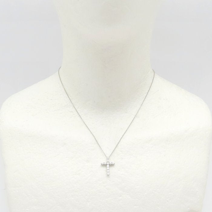 TIFFANY&Co. ティファニー スモールクロス ネックレス ダイヤモンド Pt950プラチナ レディース/295637【中古】【BJ】