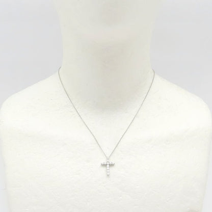 TIFFANY&Co. ティファニー スモールクロス ネックレス ダイヤモンド Pt950プラチナ レディース/295637【中古】【BJ】