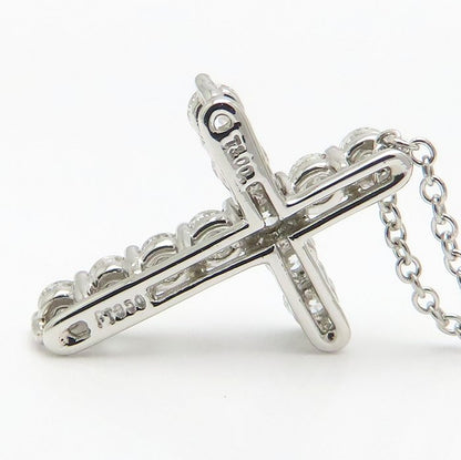 TIFFANY&Co. ティファニー スモールクロス ネックレス ダイヤモンド Pt950プラチナ レディース/295637【中古】【BJ】