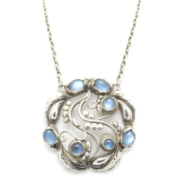 Georg Jensen ジョージジェンセン ムーンストーン ブロッサム ネックレス 259 シルバー925 レディース/295640【中古】【BJ】