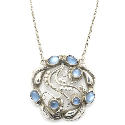 Georg Jensen ジョージジェンセン ムーンストーン ブロッサム ネックレス 259 シルバー925 レディース/295640【中古】【BJ】