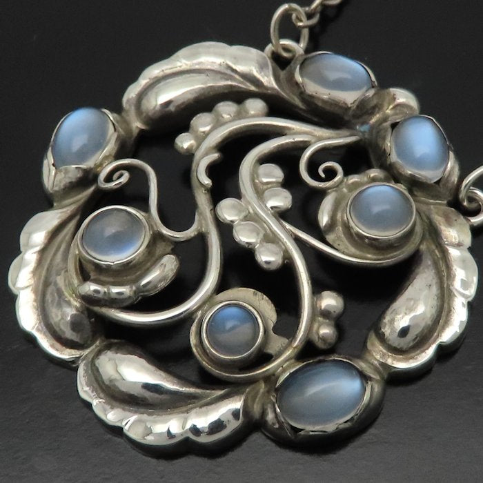 Georg Jensen ジョージジェンセン ムーンストーン ブロッサム ネックレス 259 シルバー925 レディース/295640【中古】【BJ】