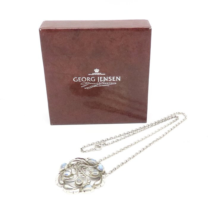 Georg Jensen ジョージジェンセン ムーンストーン ブロッサム ネックレス 259 シルバー925 レディース/295640【中古】【BJ】