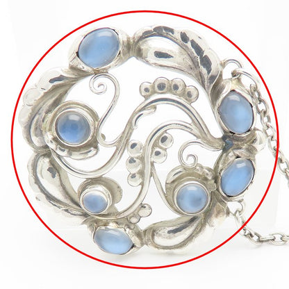 Georg Jensen ジョージジェンセン ムーンストーン ブロッサム ネックレス 259 シルバー925 レディース/295640【中古】【BJ】