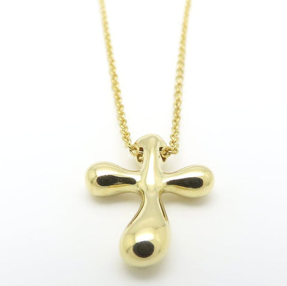 TIFFANY&Co. ティファニー スモールクロス ネックレス K18YG イエローゴールド レディース/295641【中古】【BJ】