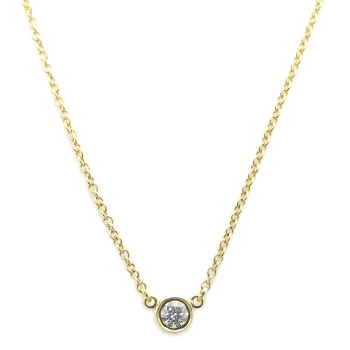 TIFFANY&Co. ティファニー バイザヤード ネックレス 1Pダイヤモンド エルサペレッティ K18YG イエローゴールド レディース/295642【中古】【BJ】