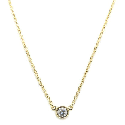 TIFFANY&Co. ティファニー バイザヤード ネックレス 1Pダイヤモンド エルサペレッティ K18YG イエローゴールド レディース/295642【中古】【BJ】