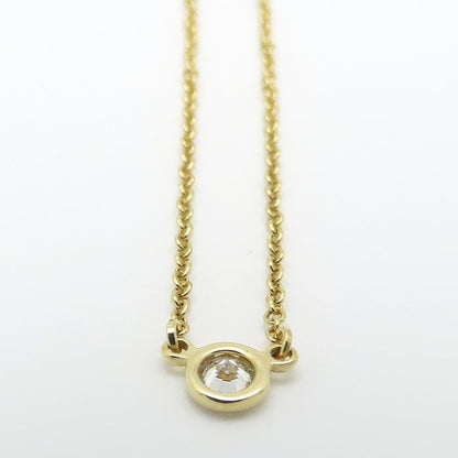 TIFFANY&Co. ティファニー バイザヤード ネックレス 1Pダイヤモンド エルサペレッティ K18YG イエローゴールド レディース/295642【中古】【BJ】