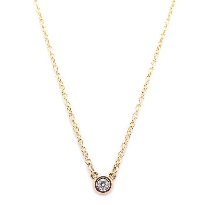 TIFFANY&Co. ティファニー バイザヤード ネックレス 1Pダイヤモンド エルサペレッティ K18PG ピンクゴールド レディース/295643【中古】【BJ】