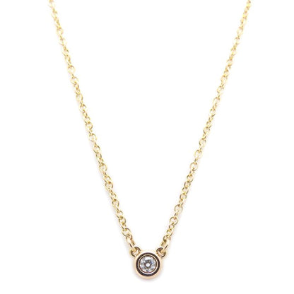 TIFFANY&Co. ティファニー バイザヤード ネックレス 1Pダイヤモンド エルサペレッティ K18PG ピンクゴールド レディース/295643【中古】【BJ】