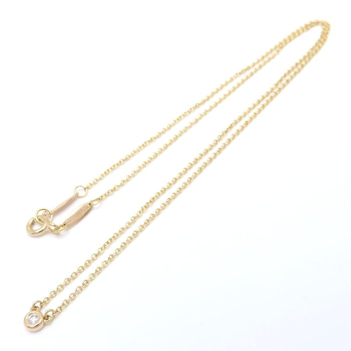 TIFFANY&Co. ティファニー バイザヤード ネックレス 1Pダイヤモンド エルサペレッティ K18PG ピンクゴールド レディース/295643【中古】【BJ】