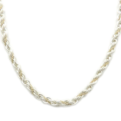 TIFFANY&Co. ティファニー ツイスト チェーン ネックレス 59cm シルバー925xK18YG イエローゴールド レディース/295645【中古】【BJ】