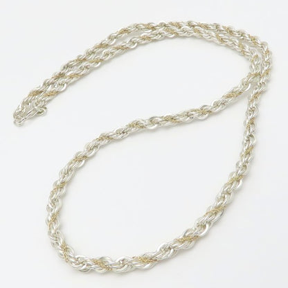 TIFFANY&Co. ティファニー ツイスト チェーン ネックレス 59cm シルバー925xK18YG イエローゴールド レディース/295645【中古】【BJ】