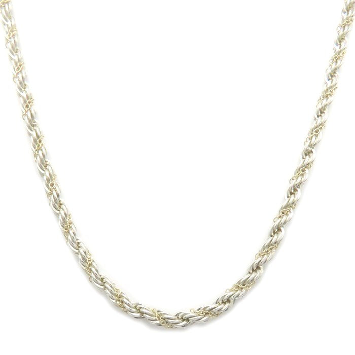 TIFFANY&Co. ティファニー ツイストロープ ネックレス 46cm シルバーxイエローゴールド レディース/295646【中古】【BJ】