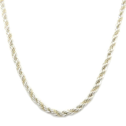 TIFFANY&Co. ティファニー ツイストロープ ネックレス 46cm シルバーxイエローゴールド レディース/295646【中古】【BJ】