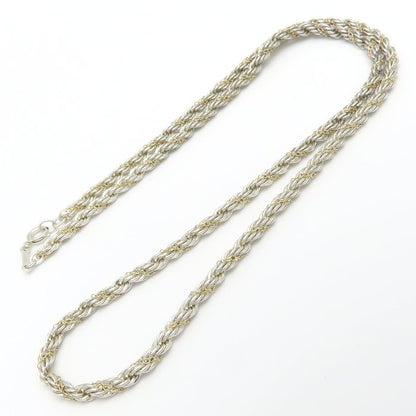 TIFFANY&Co. ティファニー ツイストロープ ネックレス 46cm シルバーxイエローゴールド レディース/295646【中古】【BJ】