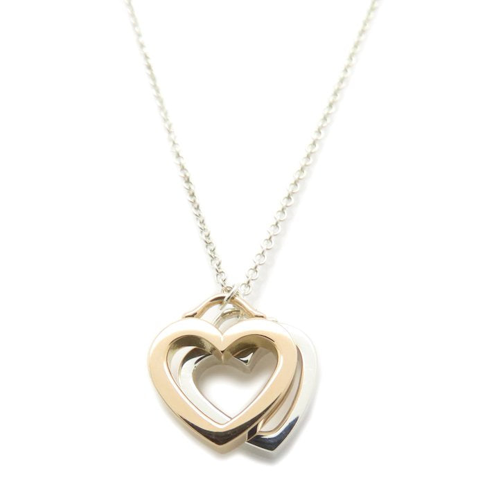 TIFFANY&Co. ティファニー センチメンタル ダブルハート ネックレス シルバー925xK18PG ピンクゴールド レディース/295648【中古】【BJ】