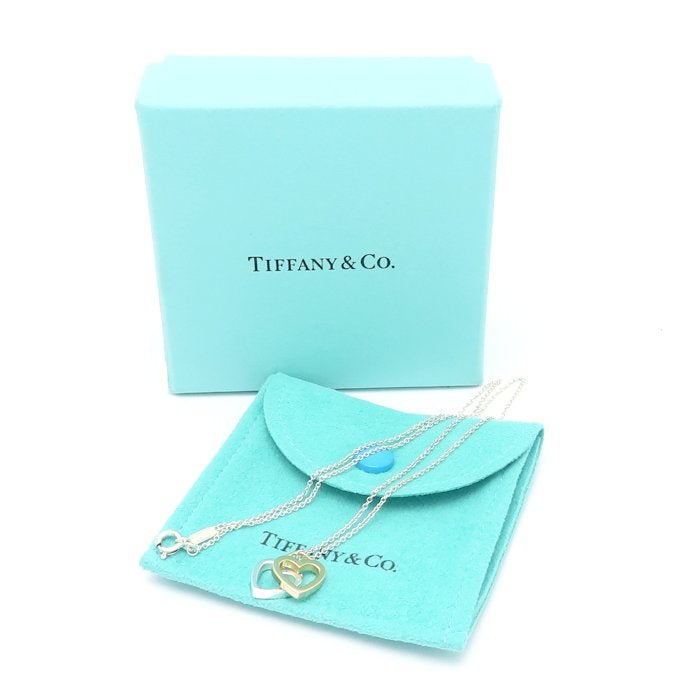 TIFFANY&Co. ティファニー センチメンタル ダブルハート ネックレス シルバー925xK18PG ピンクゴールド レディース/295648【中古】【BJ】