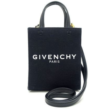 GIVENCHY ジバンシィ Gトートバーティカルミニ BB50R9B1F1001 ショルダーバッグ キャンバスxレザー ブラック/350688【中古】