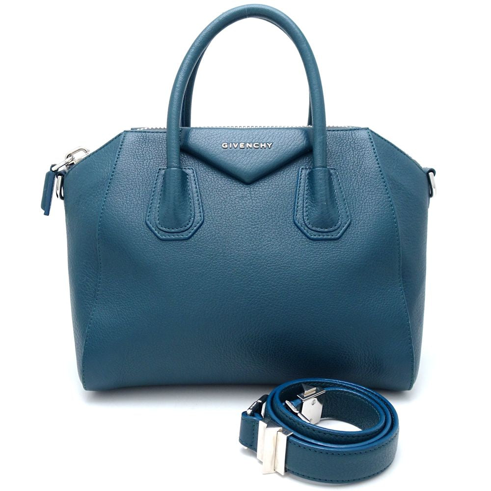 Givenchy ジバンシィ アンティゴナ 2Wayバッグ レザー ブルー系/351314【中古】