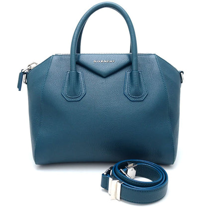 Givenchy ジバンシィ アンティゴナ 2Wayバッグ レザー ブルー系/351314【中古】