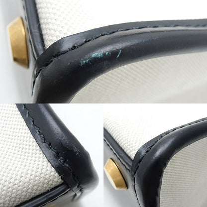 BALENCIAGA バレンシアガ ハードウェアトート 671402 トートバッグ キャンバスxレザー ナチュラル ブラック/351605【中古】