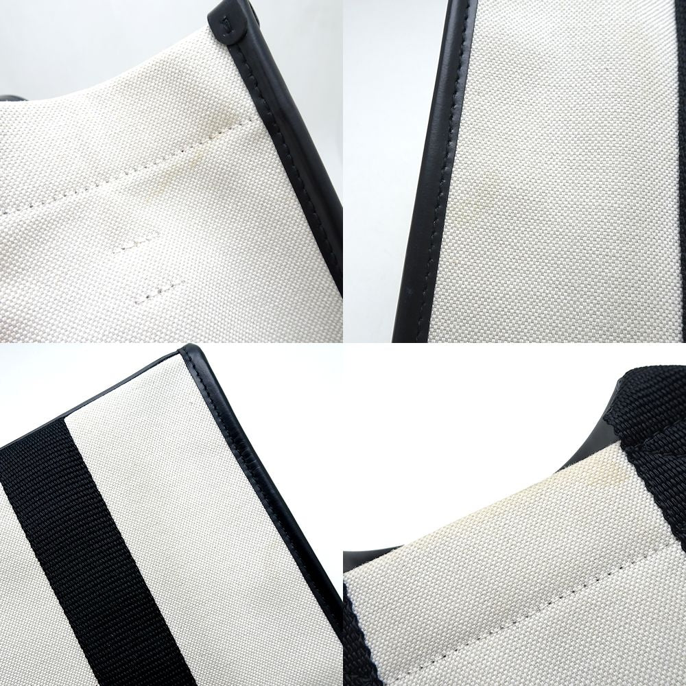 BALENCIAGA バレンシアガ ハードウェアトート 671402 トートバッグ キャンバスxレザー ナチュラル ブラック/351605【中古】
