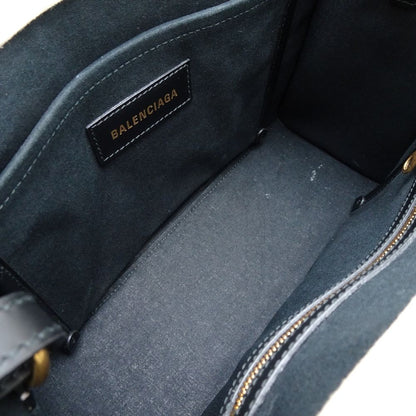 BALENCIAGA バレンシアガ ハードウェアトート 671402 トートバッグ キャンバスxレザー ナチュラル ブラック/351605【中古】