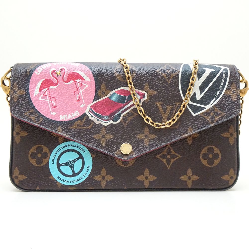 LOUIS VUITTON ルイヴィトン モノグラム ポシェット・フェリーチェ M62145 ショルダーバッグ 二コラ・ジェスキエール マイLVワールドツアー 2016年 ブラウン/351984【中古】
