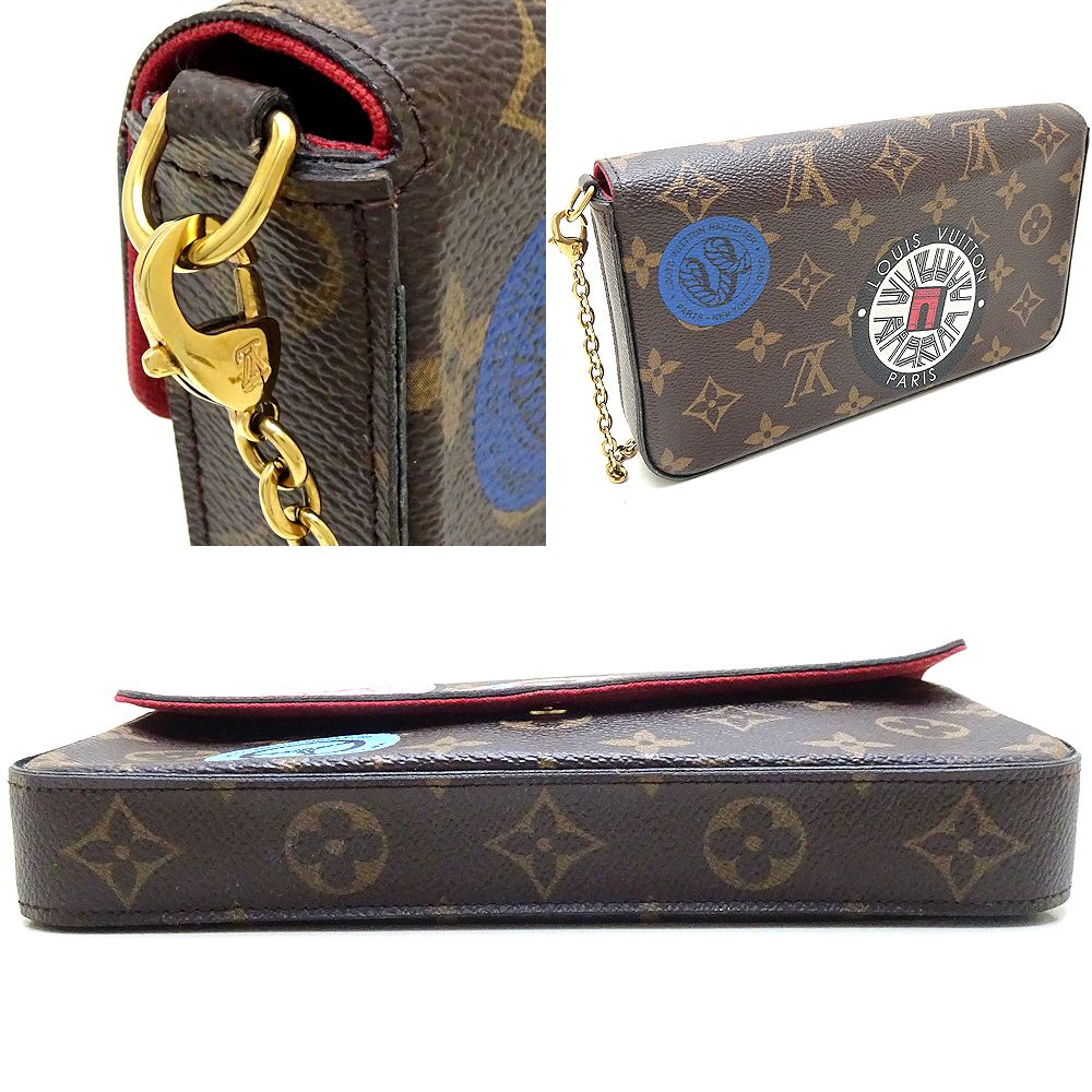 LOUIS VUITTON ルイヴィトン モノグラム ポシェット・フェリーチェ M62145 ショルダーバッグ 二コラ・ジェスキエール マイLVワールドツアー 2016年 ブラウン/351984【中古】