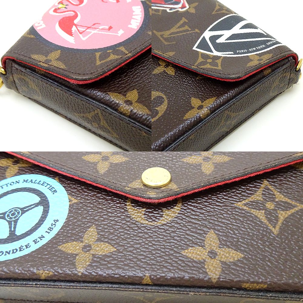 LOUIS VUITTON ルイヴィトン モノグラム ポシェット・フェリーチェ M62145 ショルダーバッグ 二コラ・ジェスキエール マイLVワールドツアー 2016年 ブラウン/351984【中古】