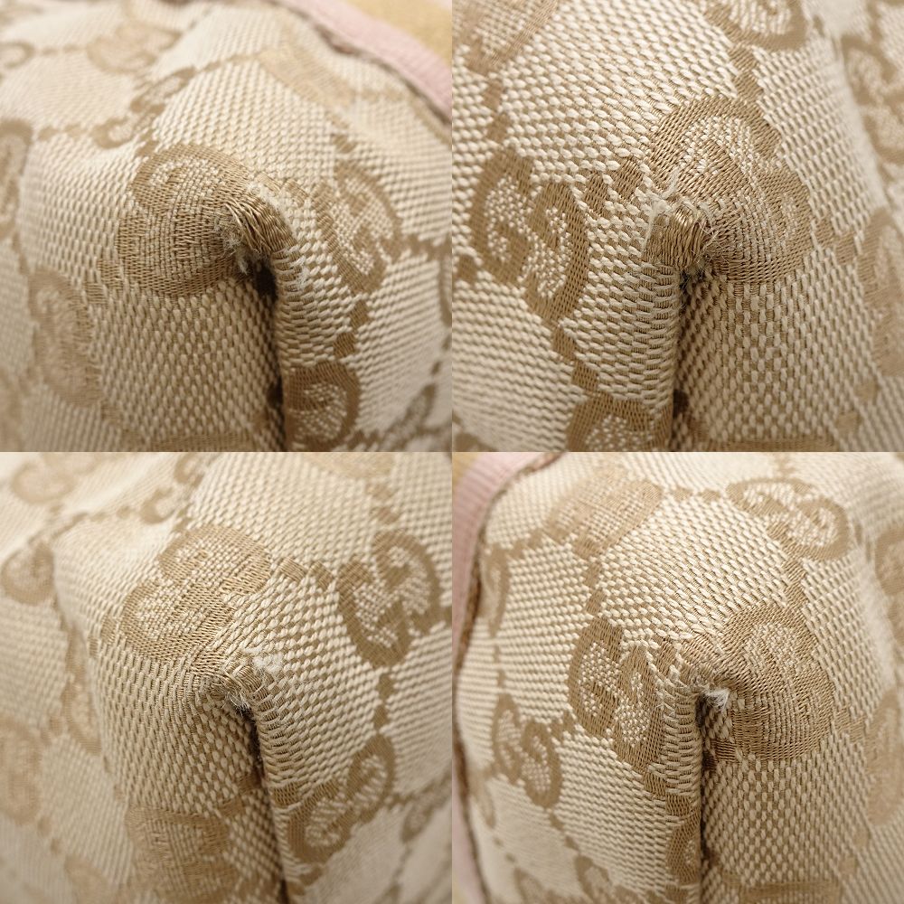 GUCCI グッチ 137396 トートバッグ シェリーライン GGキャンバスxレザー ベージュ ゴールド/352202【中古】