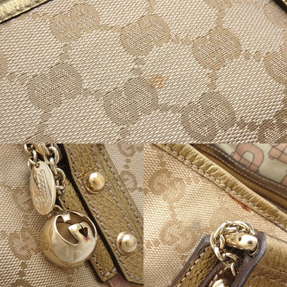 GUCCI グッチ 137396 トートバッグ シェリーライン GGキャンバスxレザー ベージュ ゴールド/352202【中古】