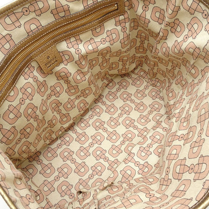 GUCCI グッチ 137396 トートバッグ シェリーライン GGキャンバスxレザー ベージュ ゴールド/352202【中古】