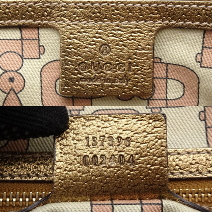 GUCCI グッチ 137396 トートバッグ シェリーライン GGキャンバスxレザー ベージュ ゴールド/352202【中古】