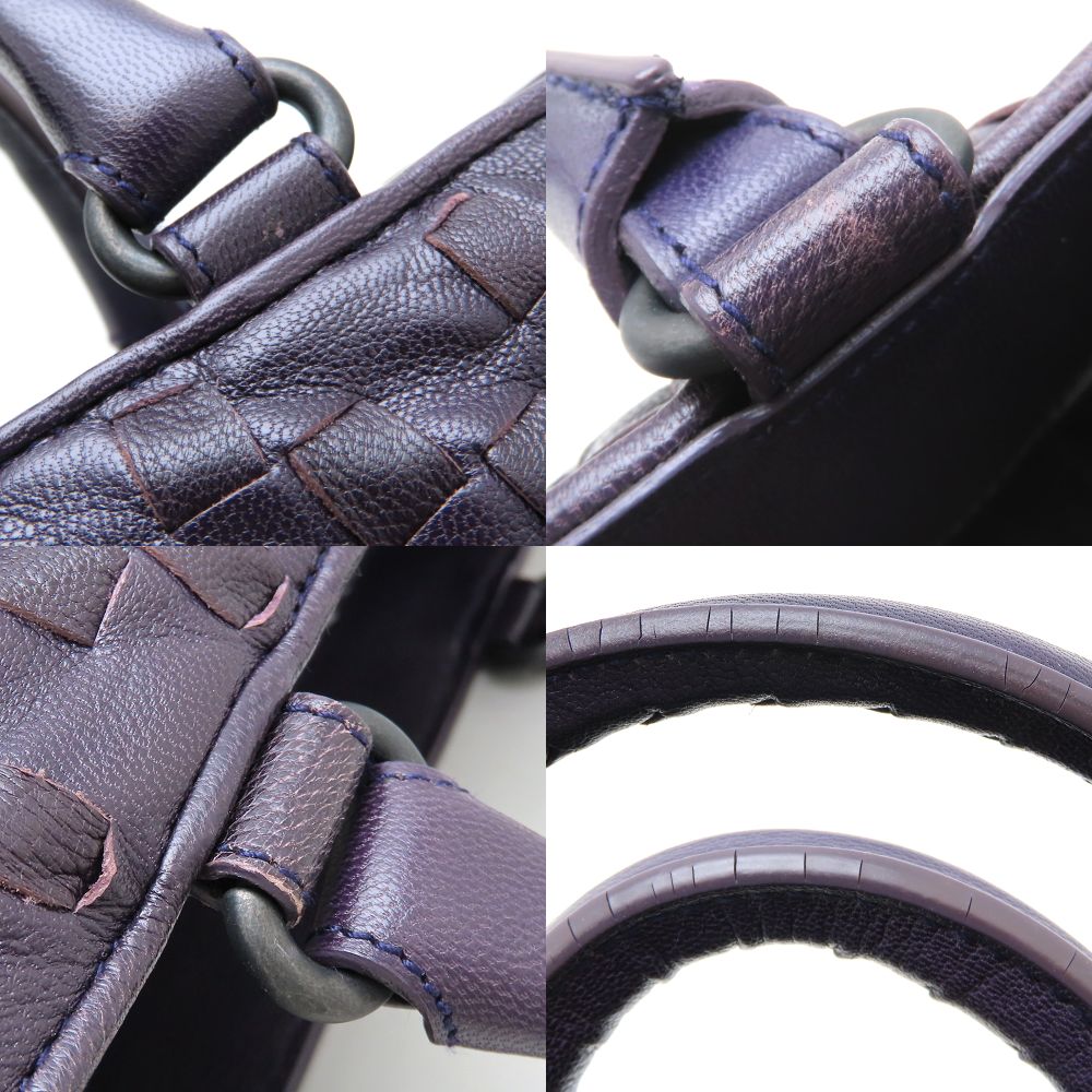 BOTTEGAVENETA ボッテガヴェネタ ハンドバッグ イントレチャート レザー パープル/352306【中古】