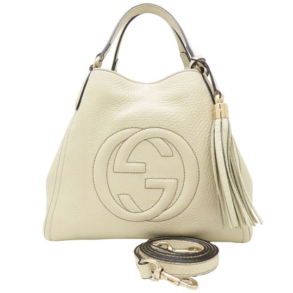 GUCCI グッチ 336751 ソーホー ハンドバッグ 2WAY レザー アイボリー/352448【中古】