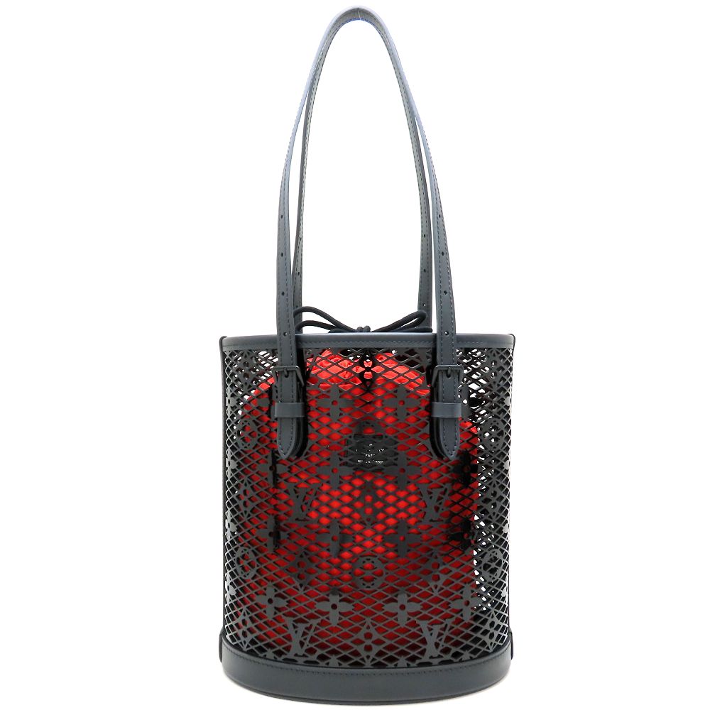 LOUIS VUITTON ルイヴィトン モノグラム レース バケットPM M20352 トートバッグ パテントカーフ ブラック レッド/352541【中古】